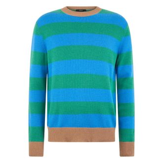 Herno Round-neck Knitwear, male, Multicolor, Size: 2XL Striped Round-Neck Sweater