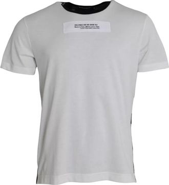 Dolce & Gabbana Black White Camouflage Round Neck Mens T-shirt