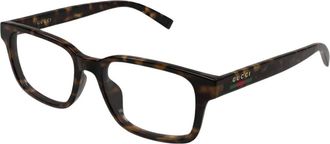 Gucci Glasses, male, Brown, Size: 54 MM Rectangular Optical Frame