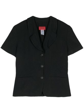 Kenzo Giacca a maniche corte in crêpe anni 90 - Nero