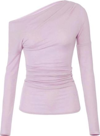 Elisabetta Franchi Tops, Dames, Paars, XL, Wol, Top van lichtgewicht jersey met lange mouwen