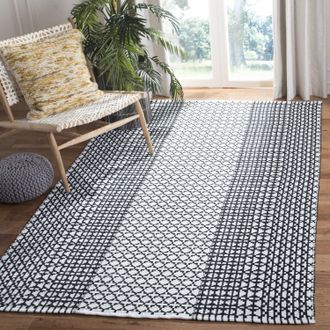 Safavieh Montauk Hand Made Area rug, Black / Ivory Contemporary Style Non-Shedding