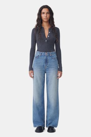 Ganni Blue Mid Vintage Magny Jeans - Size 24W/32L Cotton