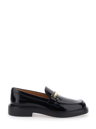 Tod's Black Leather Loafers