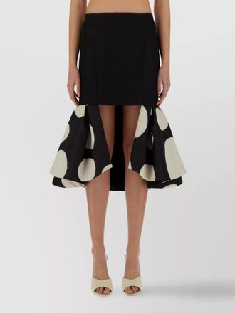 Nina Ricci midi skirt double ruffles high waist