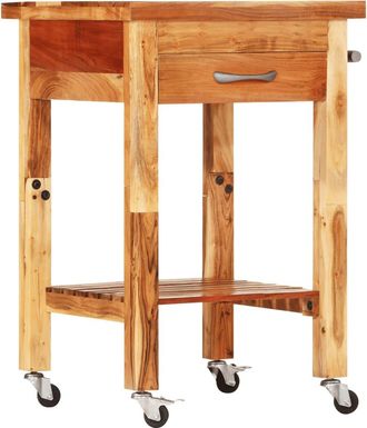 vidaXL Carrito De Cocina Madera Maciza De Acacia 55x55x89 Cm Vidaxl