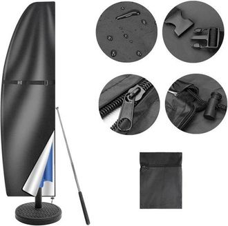 No Brand Funda Sombrilla Voladiza, 205x57cm, Impermeable, Resistente Rayos Resistente Nieve, Sombrillas 2,13 3,35 M (7 11 Pies), Hasta 400 Cm (400 Negra