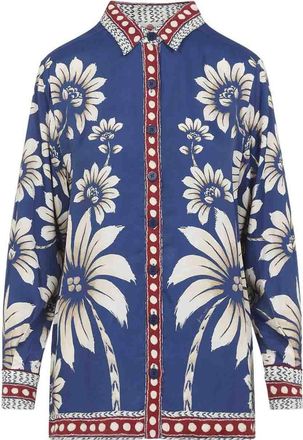 Farm Rio Luna Blue Shirt