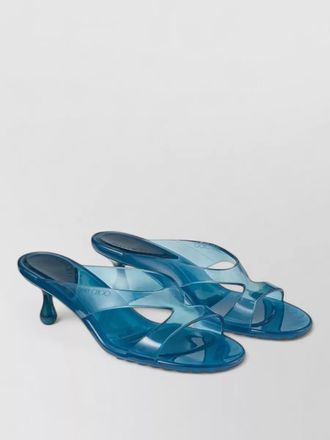 Jimmy Choo London jelly mules crossover straps kitten heel