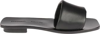 Liviana Conti Lage leren sandalen - Dames - Sandalen - Zwart - 39 EU - Leer - Schoenen