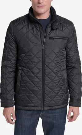 Cole Haan Mens Faux Suede Quilted Jacket - Black Size Medium