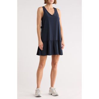 Zella Solstice Sleeveless Tiered Minidress in Navy Sapphire at Nordstrom Rack, Size X-Small