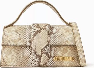 Jacquemus Womens Le Grand Bambino Snake-Embossed Crossbody Bag In Beige