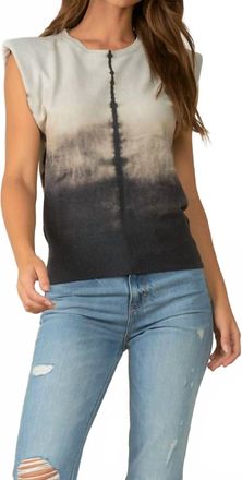 Elan Sleeveless Muscle Sweater In Stone Shibori Dyed