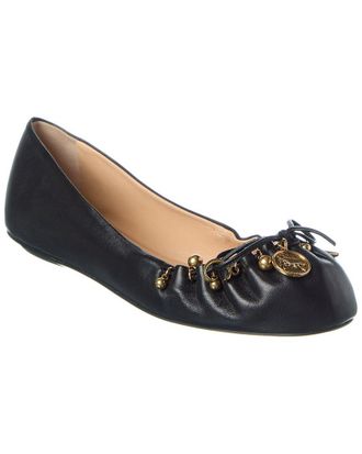 Chlo&eacute; Charms Leather Ballerina Flat