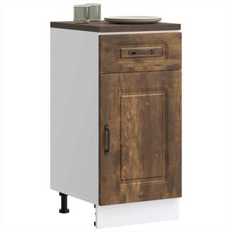 Berkfield Home Kitchen Base Cabinet Kalmar Smoked Oak Engineered Wood in Brown