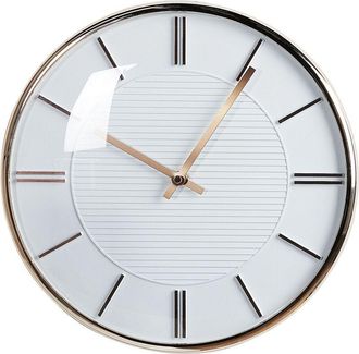 Beliani Reloj De Pared Blanco 34 Cm Material Sint&eacute;tico Pl&aacute;stico Metal Sin N&uacute;meros Daroca