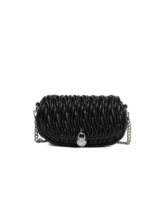 Michael Kors Quilted Polyvinyl Chloride Crossbody Bag - Black