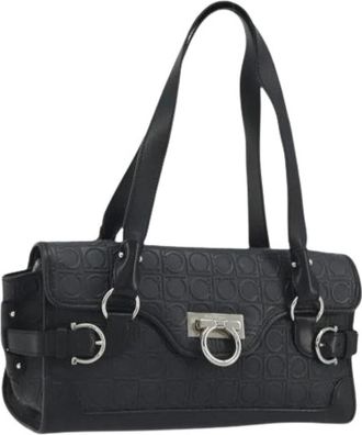 Ferragamo Tweedehands leren handtassen - Dames - Vintage Handtas - Zwart - ONE Size - Vintage