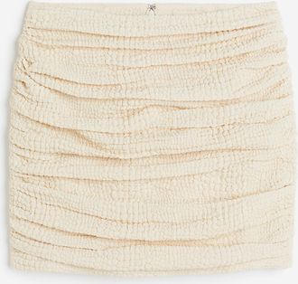 H&M Drapierter Minijupe - Beige