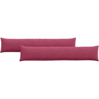 vidaXL Cojines De Sof&aacute; 2 Pcs Rojo Vino 200 X 40 Cm Tela De Pana Vidaxl