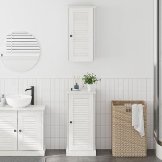 Berkfield Home Bathroom Furniture Set 2 pcs Antique white 37 x 34 x 80 cm
