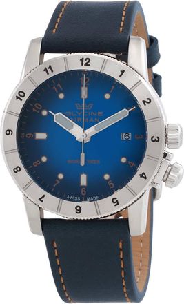Glycine Airman Contemporary Worldtimer Quartz Blue Dial Mens Watch GL1022