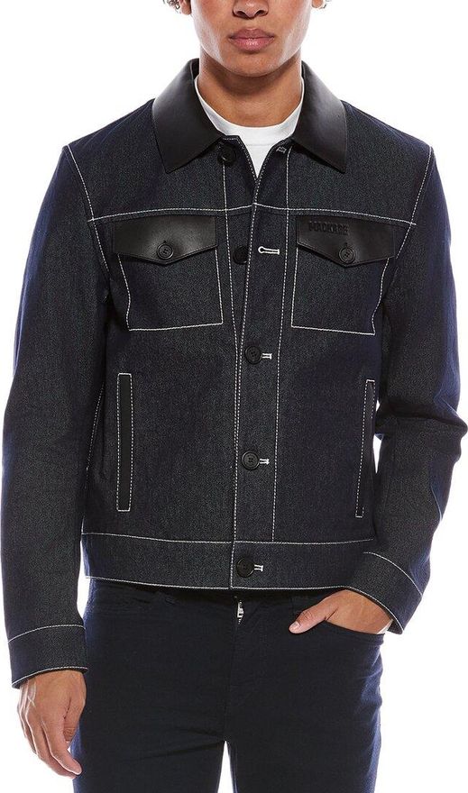 Nash Leather-Trim Denim Jacket
