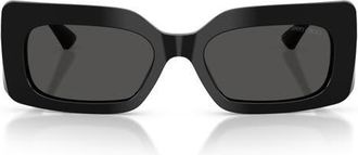 Jimmy Choo London 53mm Rectangular Sunglasses in Black /Dark Grey at Nordstrom