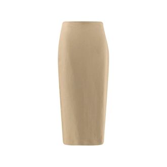Max Mara Midi Skirts, female, Beige, Size: 2XS Midi Skirt