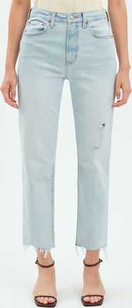Daze Straight Up Raw Hem Crop Jeans in Swoon Vintage at Nordstrom, Size 31