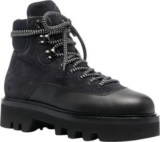 Furla Rita Enkellaarzen - Dames - Veterlaarzen - Grijs - 36 EU - Wol - Schoenen