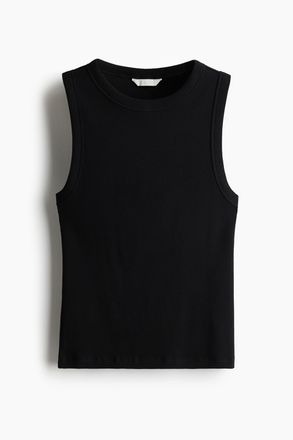 H&M Geripptes Tanktop - Schwarz