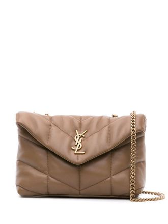 Saint Laurent Loulou Puffer gewatteerde schoudertas - Bruin