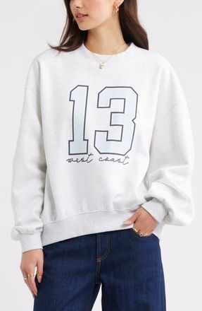 BP. Graphic Sweatshirt in Blue- Navy Thirteen at Nordstrom, Size Xx-Small