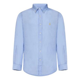 Ralph Lauren Clear Blue Linen Button-Down Shirt - Heren - Casual Overhemden - Blauw - 2XL - Linnen - Overhemden