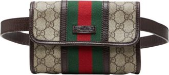 Gucci Beige Brown Pvc Leather Fanny Pack Sling Bag (Pre-Owned)