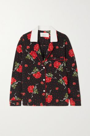 Rodarte Floral-print Silk Crepe De Chine Blouse - Nero