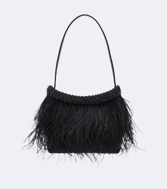 Staud Borsa a spalla Winslow con piume