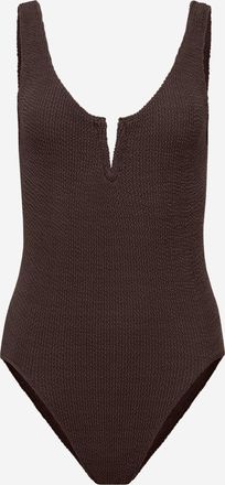 Sorbet Island Womens One-Piece Swimsuit Dark Brown Polyester Swimwear Sea Clothing