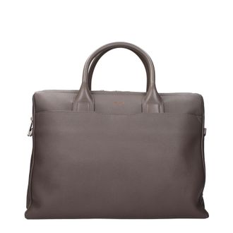 Pineider Herens Werktassen Grijs/Mauve Leer