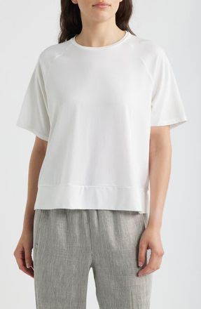 Eileen Fisher Short Sleeve Crewneck Top in White at Nordstrom, Size Xx-Small