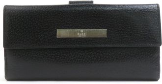 Gucci Black Leather Long Wallet (Bi-Fold) (Pre-Owned)