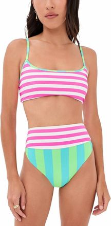 Beach Riot Val Bralette Bikini Top And Highway Bikini Bottom Set In Cove Stripe