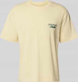 Jack & Jones Jack & Jones T-Shirt mit Label-Print in Hellgelb, Gr&ouml;&szlig;e XXL