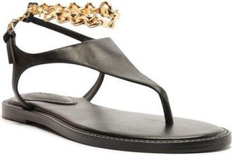 Schutz Lys Ankle Strap Slide Sandal in Black at Nordstrom, Size 10.5
