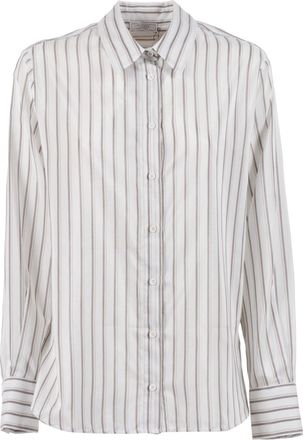 PESERICO Blouse Striped Wide Cuff Blouse