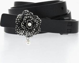 Dior Slim Leather Belt With 10mm Jewel Buckle Dior