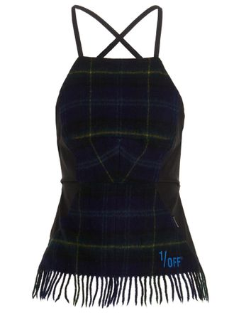 1/OFF Womens Checked Scarf Top