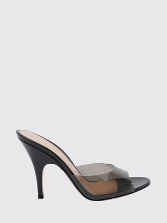 Gianvito Rossi Sofia PVC and Smooth Leather Mule Sandals with High Heel